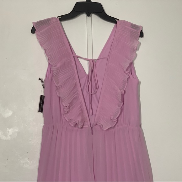 Leith Knife Pleat V- Neck Ruffle Sleeveless Maxi Dress - Picture 8 of 13